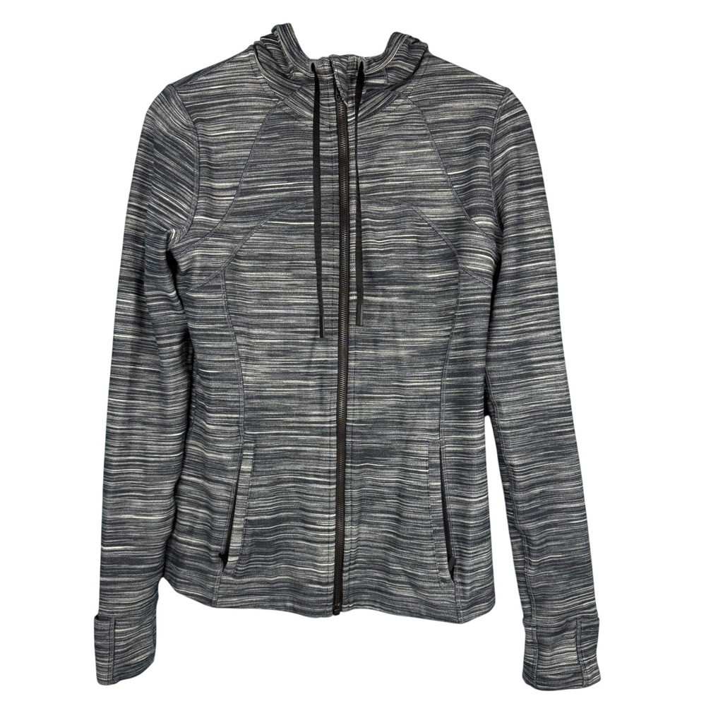 Lululemon Women Hooded Define Jacket Slim Nulu LW4BF8S HBLK Heather Grey Size 10